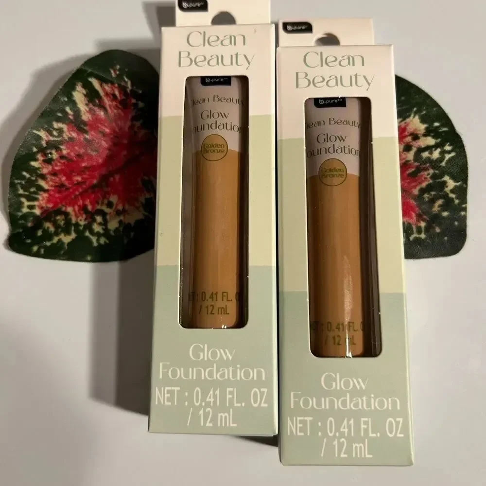 🛍️2X B-Pure Clean Beauty Glow Foundation Golden Bronze NET:0.41FL.OZ/12mL💥